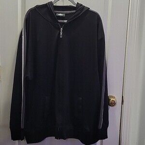Athletech Men's Active Jacket Black w/White and Gray Stripes Size 2XL